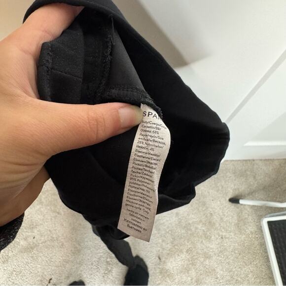 Spanx Perfect Fit Ponte Wide Leg Black Stretch Crop Pants Size Medium - Picture 5 of 5